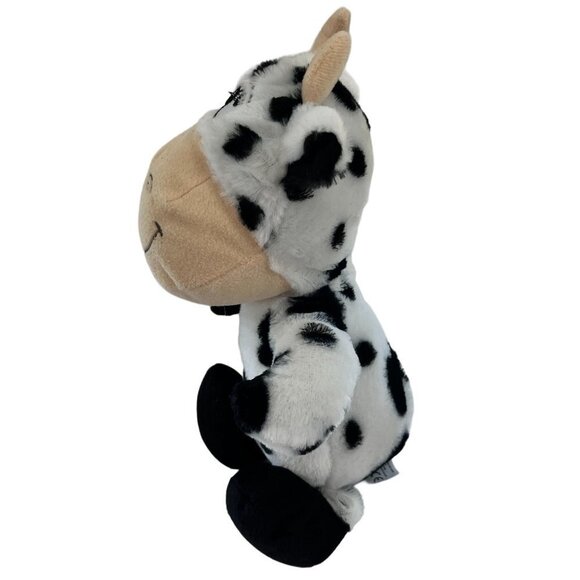 Kellytoy Spotted Cow Stuffed Animal Plush Toy Black White Medium Size 11" - Picture 3 of 9